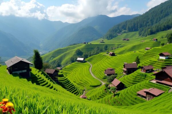 Pemandangan alam desa Koto Gunung yang indah.