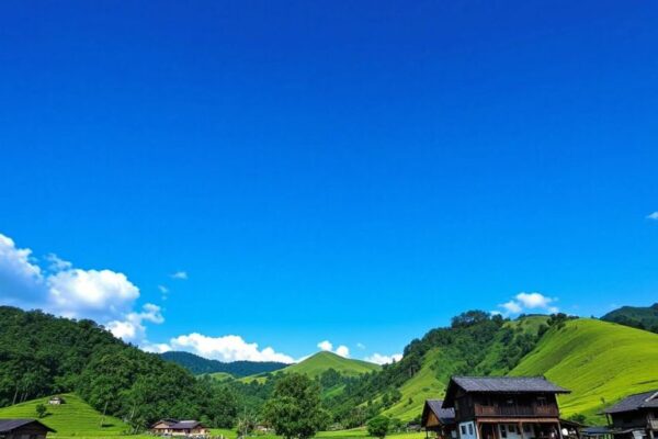 Pemandangan desa Koto Gunung yang indah dan tenang.