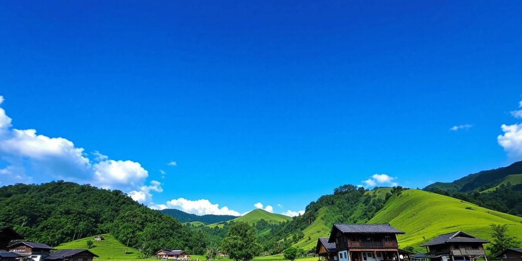 Pemandangan desa Koto Gunung yang indah dan tenang.