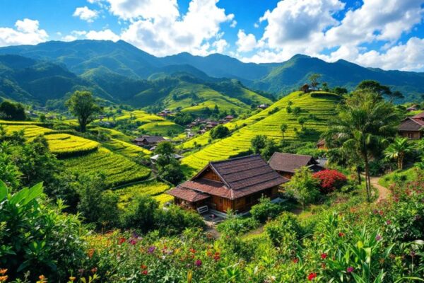 Pemandangan indah Desa Koto Gunung dan alam sekitarnya.