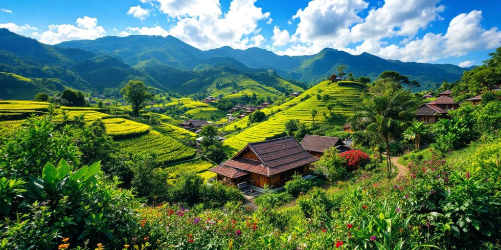 Pemandangan indah Desa Koto Gunung dan alam sekitarnya.