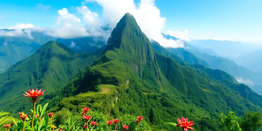 Pemandangan gunung Bali yang indah dan menakjubkan.