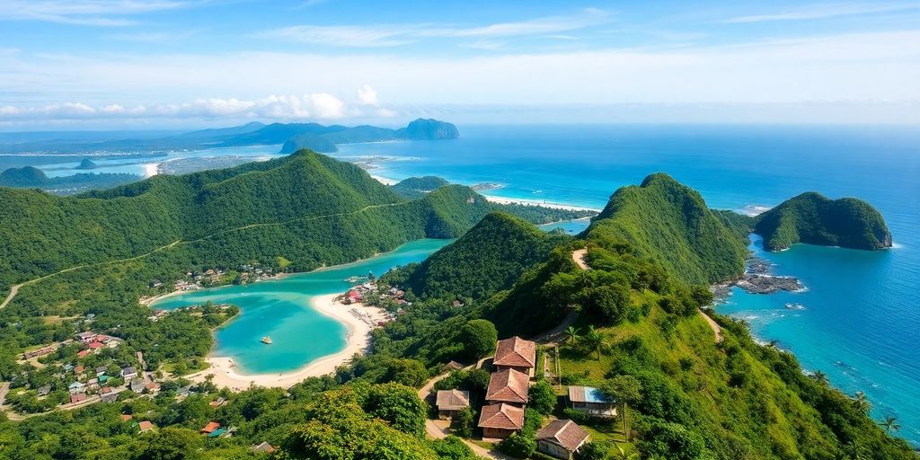 Pemandangan tempat wisata tersembunyi di Indonesia.